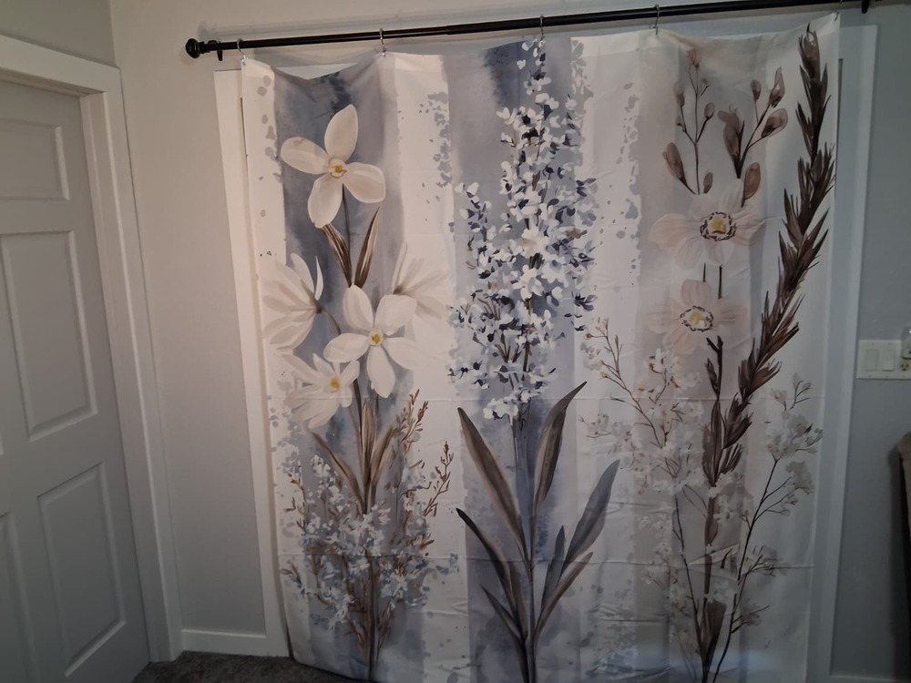 Floral Stripe Shower Curtain